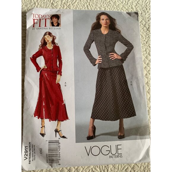Vogue Misses Blouse Top Skirt Sewing Pattern V2911 Sz one size - Uncut - Picture 8 of 9